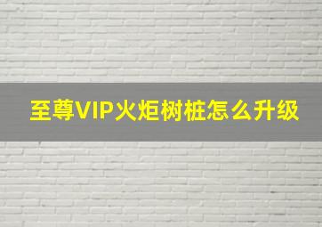 至尊VIP火炬树桩怎么升级