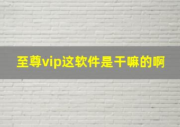 至尊vip这软件是干嘛的啊