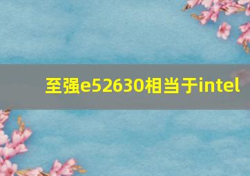 至强e52630相当于intel