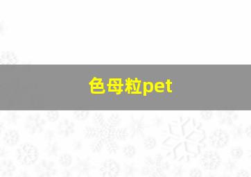 色母粒pet