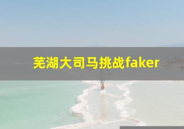 芜湖大司马挑战faker