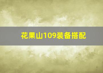 花果山109装备搭配