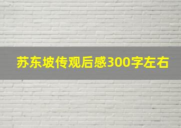 苏东坡传观后感300字左右