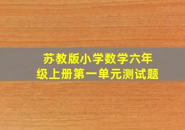 苏教版小学数学六年级上册第一单元测试题