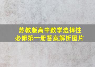 苏教版高中数学选择性必修第一册答案解析图片