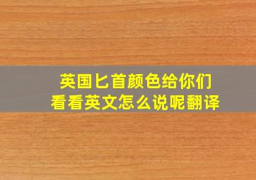 英国匕首颜色给你们看看英文怎么说呢翻译