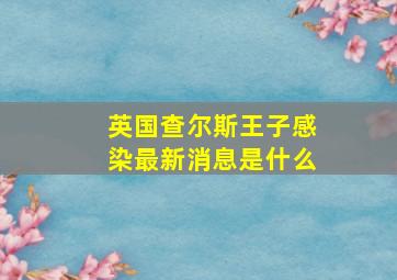 英国查尔斯王子感染最新消息是什么