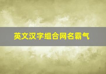 英文汉字组合网名霸气