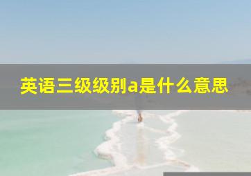 英语三级级别a是什么意思