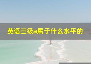 英语三级a属于什么水平的