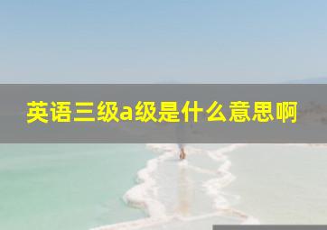 英语三级a级是什么意思啊