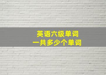 英语六级单词一共多少个单词