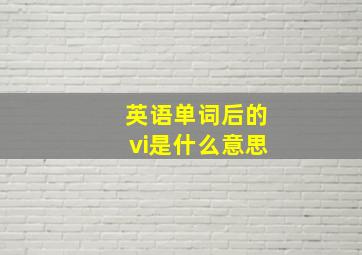 英语单词后的vi是什么意思