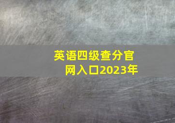 英语四级查分官网入口2023年