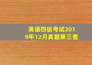 英语四级考试2019年12月真题第三套