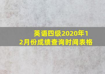 英语四级2020年12月份成绩查询时间表格