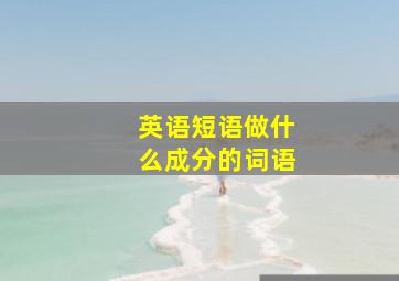 英语短语做什么成分的词语