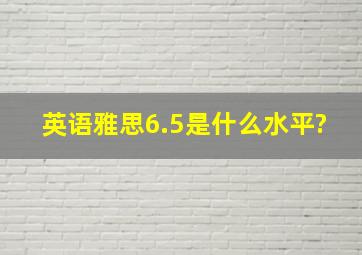 英语雅思6.5是什么水平?