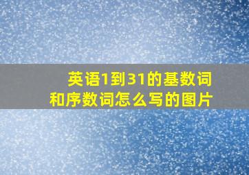 英语1到31的基数词和序数词怎么写的图片