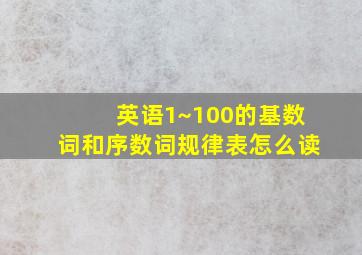 英语1~100的基数词和序数词规律表怎么读