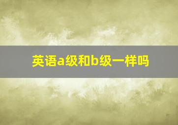 英语a级和b级一样吗