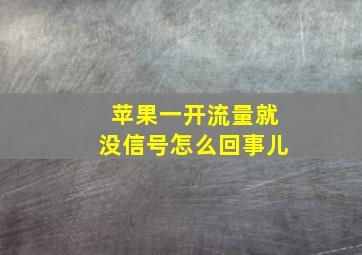 苹果一开流量就没信号怎么回事儿