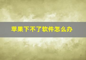 苹果下不了软件怎么办