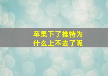 苹果下了推特为什么上不去了呢