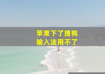 苹果下了搜狗输入法用不了