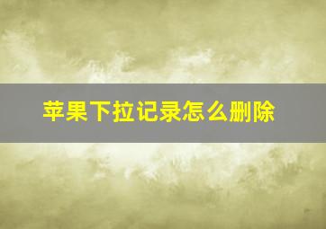 苹果下拉记录怎么删除