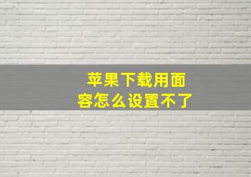 苹果下载用面容怎么设置不了