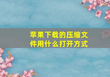 苹果下载的压缩文件用什么打开方式