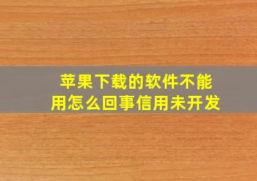 苹果下载的软件不能用怎么回事信用未开发