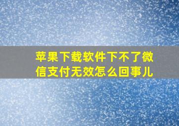 苹果下载软件下不了微信支付无效怎么回事儿