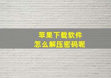 苹果下载软件怎么解压密码呢