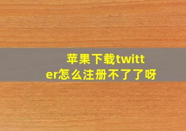 苹果下载twitter怎么注册不了了呀