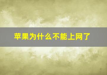 苹果为什么不能上网了