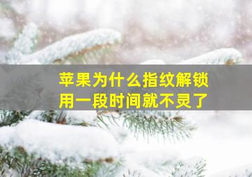 苹果为什么指纹解锁用一段时间就不灵了