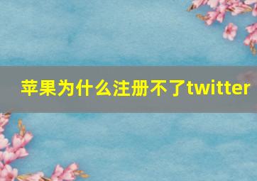 苹果为什么注册不了twitter