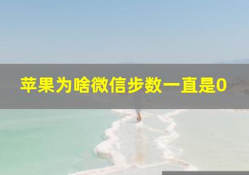 苹果为啥微信步数一直是0