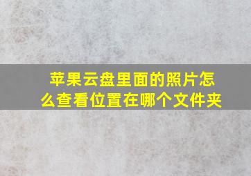 苹果云盘里面的照片怎么查看位置在哪个文件夹