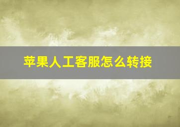 苹果人工客服怎么转接