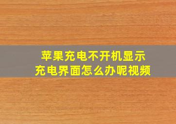 苹果充电不开机显示充电界面怎么办呢视频