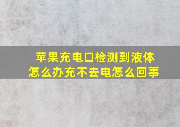 苹果充电口检测到液体怎么办充不去电怎么回事