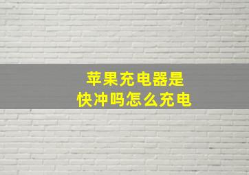 苹果充电器是快冲吗怎么充电