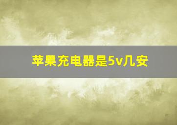 苹果充电器是5v几安