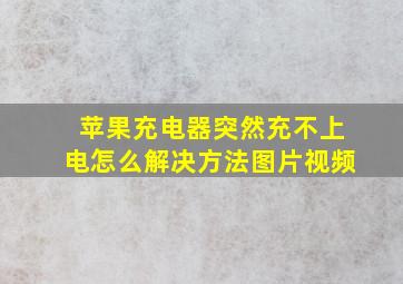 苹果充电器突然充不上电怎么解决方法图片视频