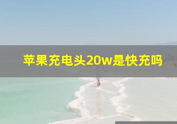 苹果充电头20w是快充吗