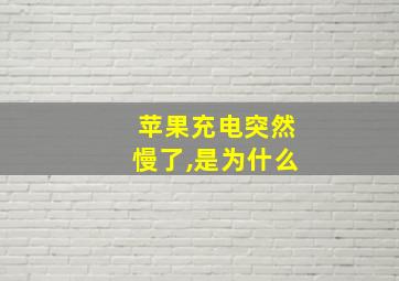 苹果充电突然慢了,是为什么