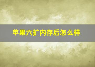 苹果六扩内存后怎么样